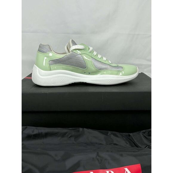 Prada American Cup Patent Mint Green Mens Mesh Sneakers - Sz 7 US SPB JA-365540 main image 5